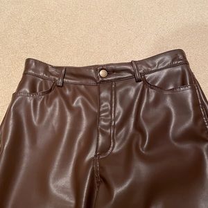 Faux leather pants